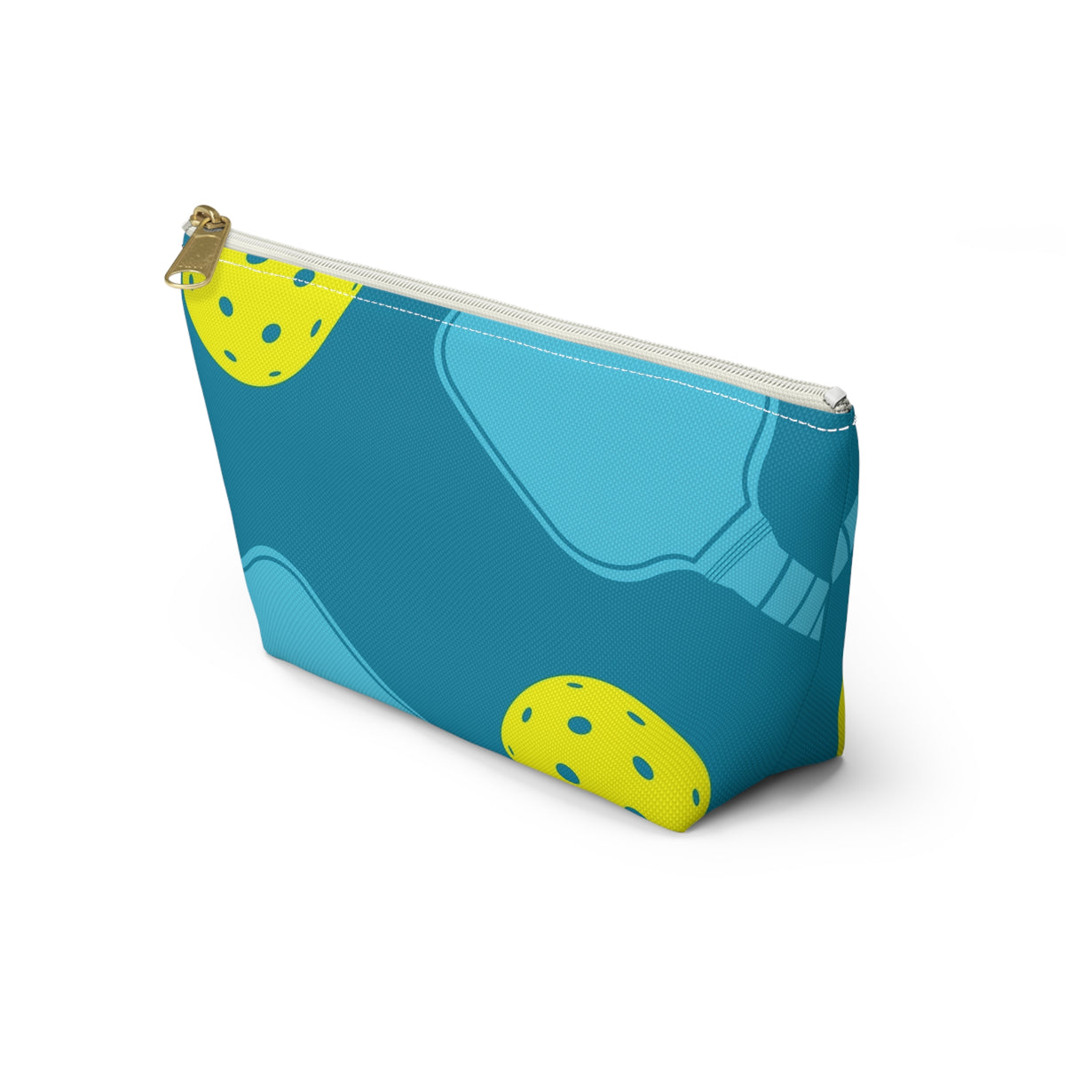 Yellow Pickleball Pattern Accessory Pouch