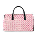 Pink Monogram Pattern Faux Leather Travel Bag | Duffle Overnight Bag