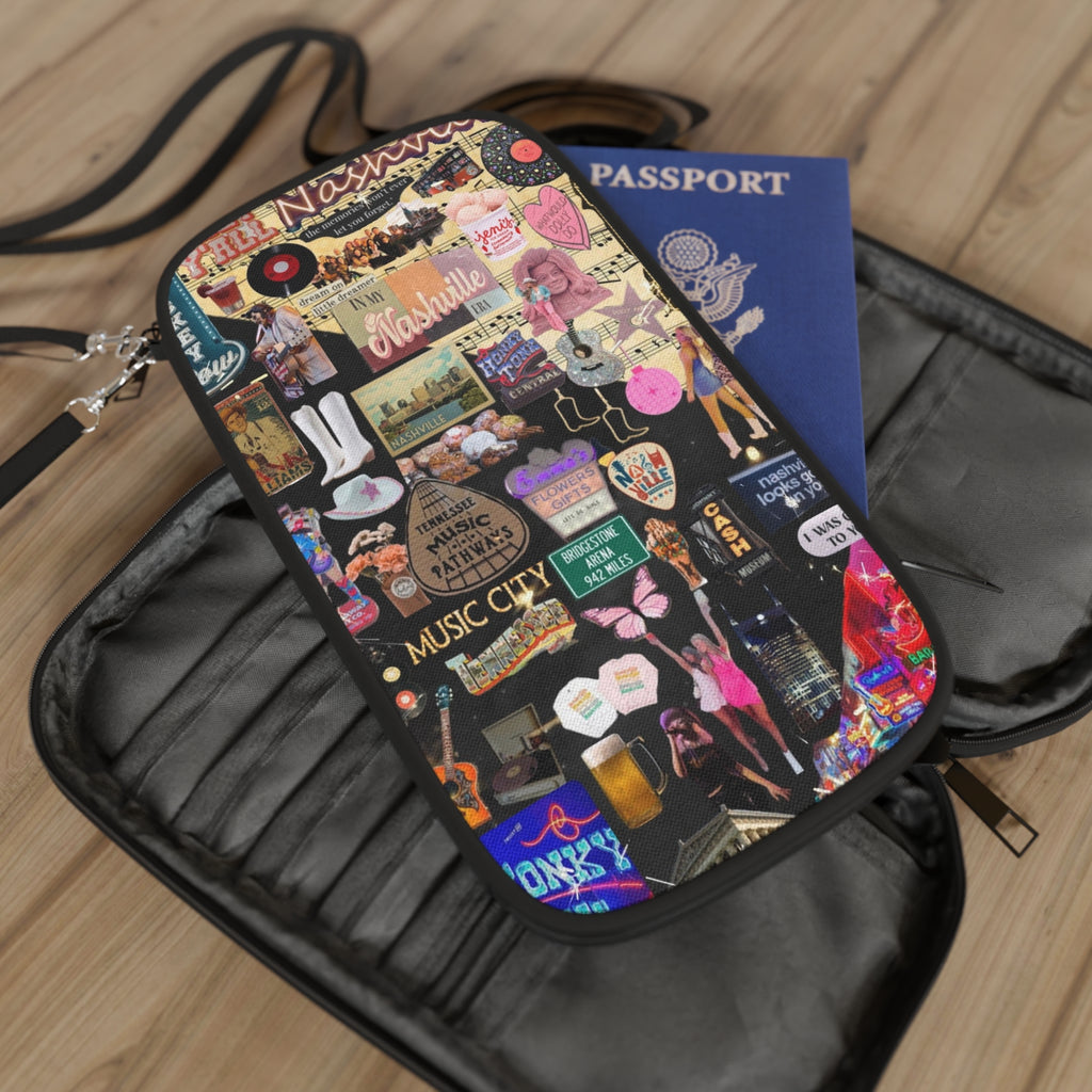 Nashville Collage Passport Wallet | Music City Retro Icons