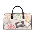 Passport Stamp Travel Duffle Faux Leather Travel Bag | Vintage World Stamps