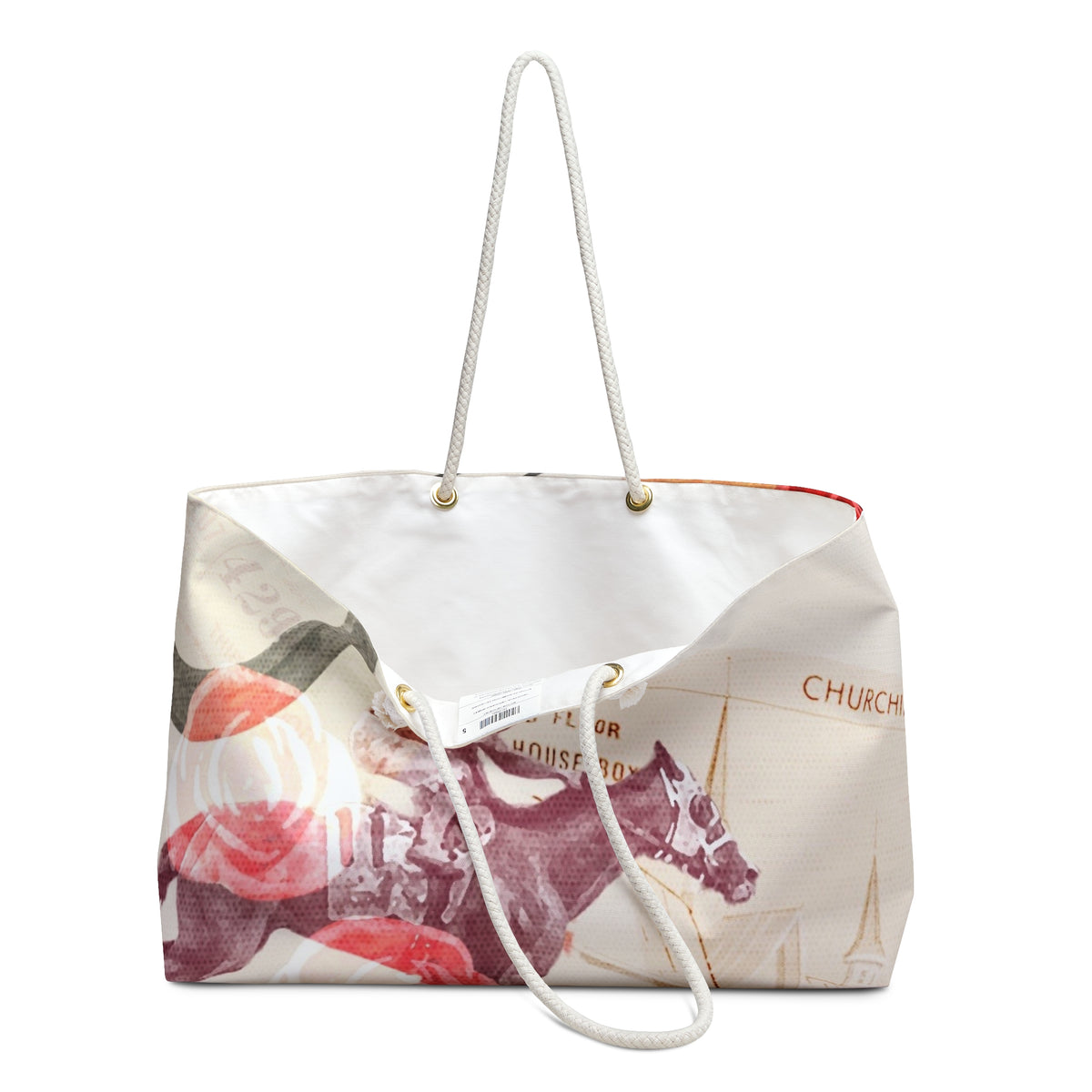 Vintage Travel Collage Weekender Bag | Retro Postcards, Tickets, Horses