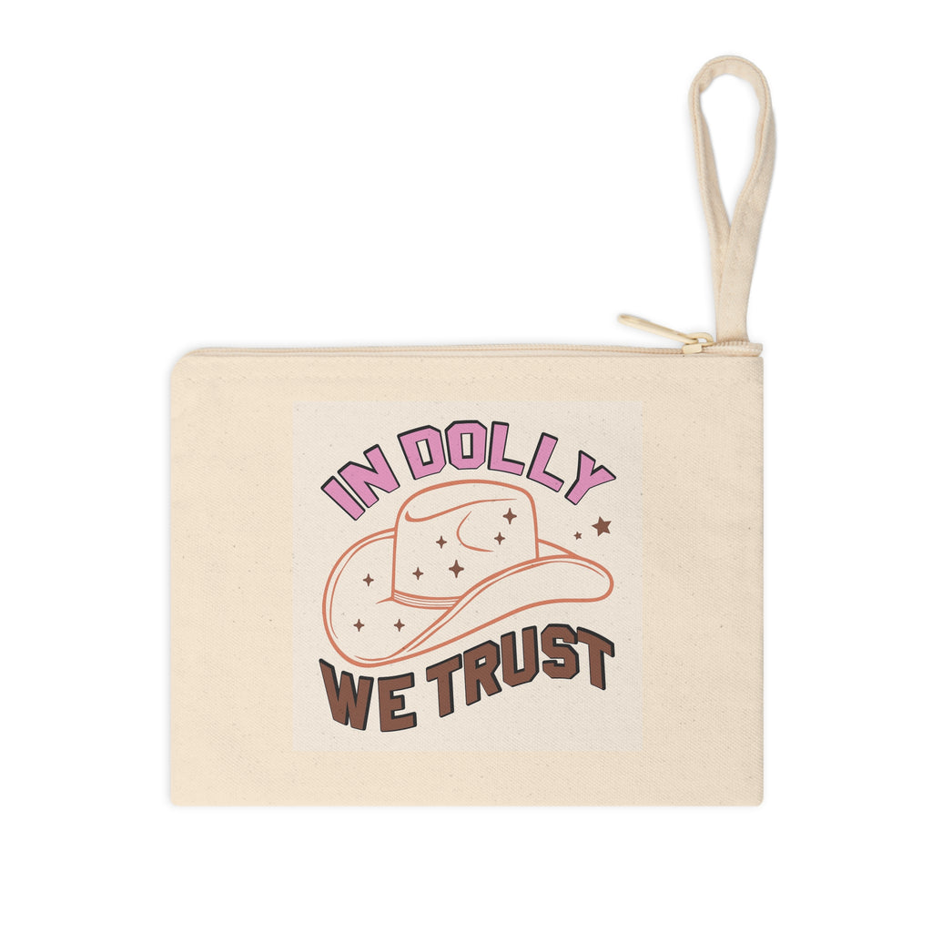 Accessory Pouch - "In Dolly We Trust" Cowboy Hat Zipper Bag
