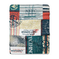 Nautical Patchwork Sherpa Blanket | Yacht Sailing Maritime Anchor Map Theme