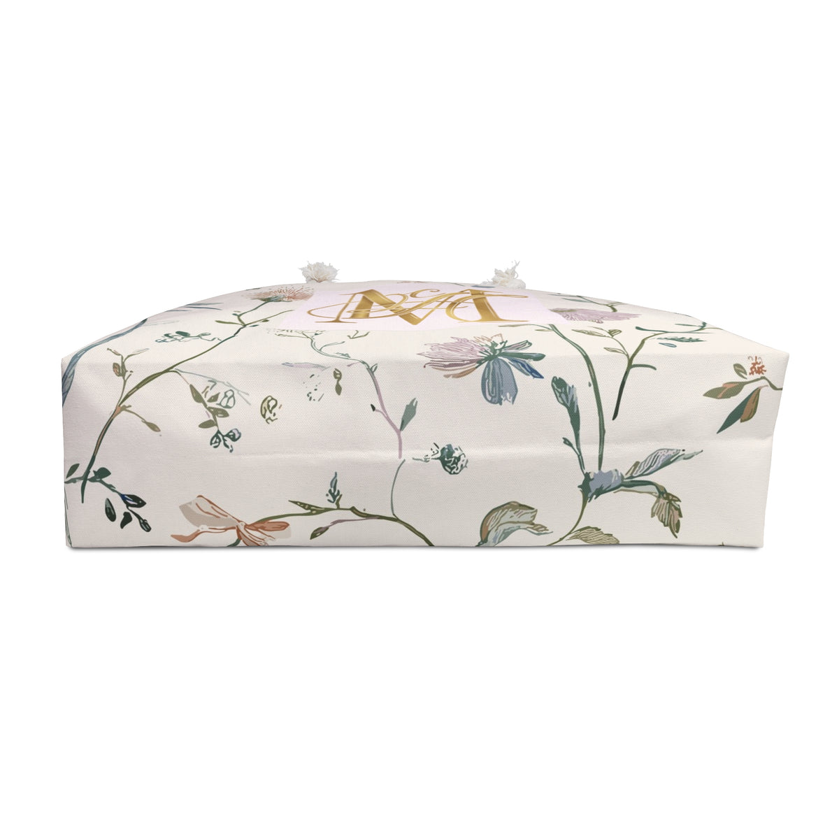 Monogram Floral Weekender Bag — Elegant Botanical Travel Tote