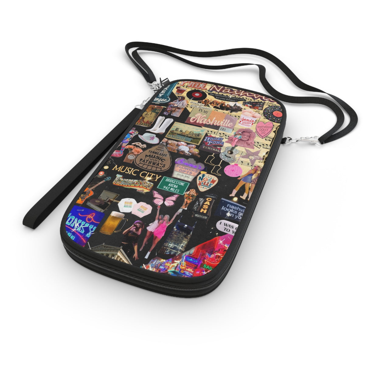 Nashville Collage Passport Wallet | Music City Retro Icons