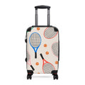 Tennis Racket Pattern Suitcase | Travel Luggage with Tennis Design
