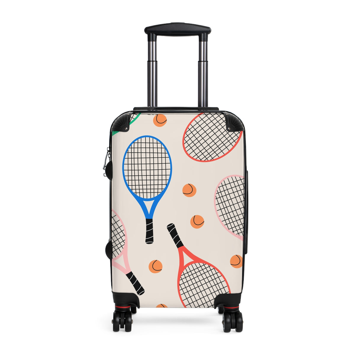 Tennis Racket Pattern Suitcase | Travel Luggage with Tennis Design