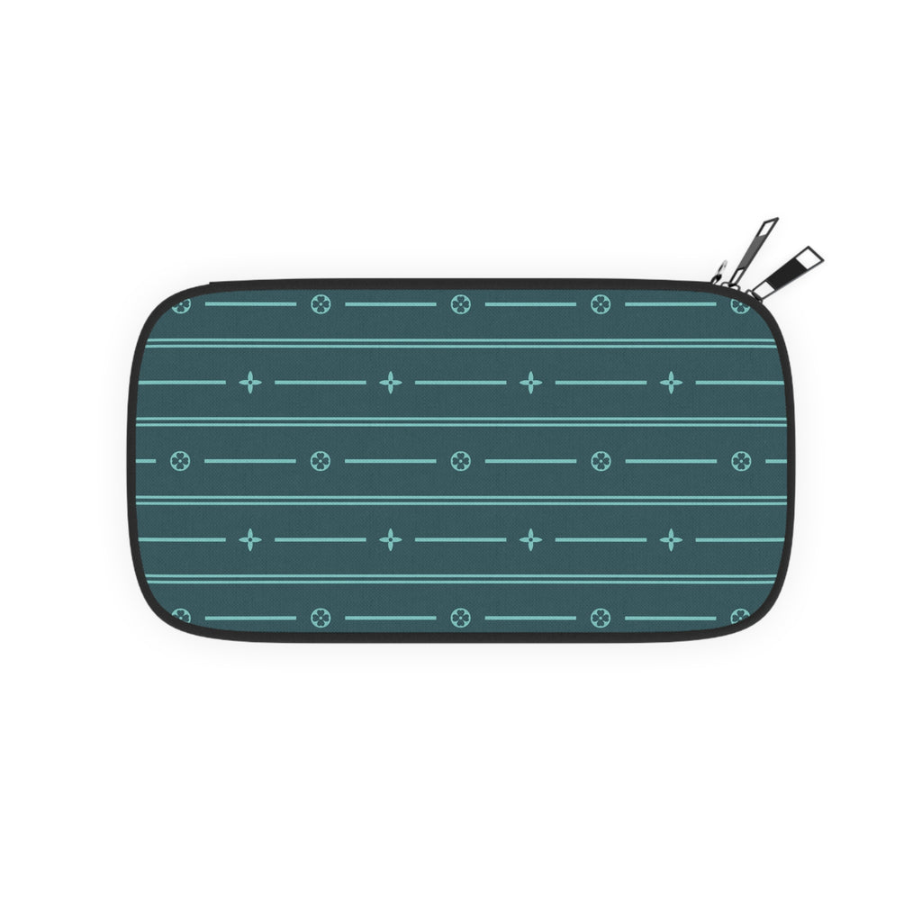 Teal Geo Stripe Passport Wallet — Travel Organizer for Documents & Cards