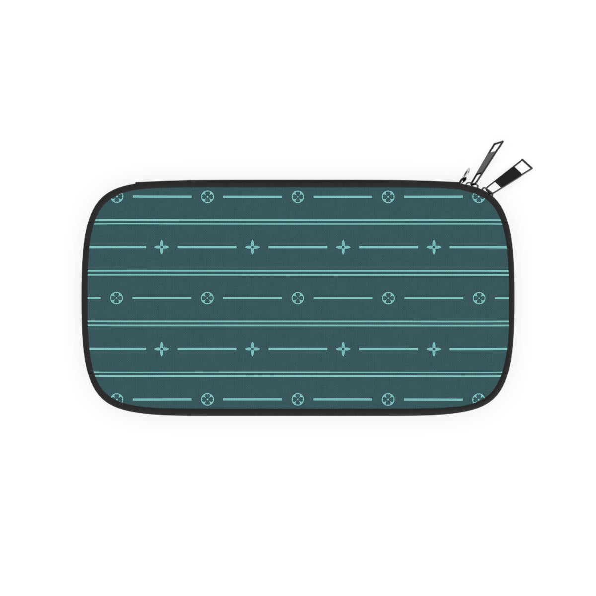 Teal Geo Stripe Passport Wallet — Travel Organizer for Documents & Cards