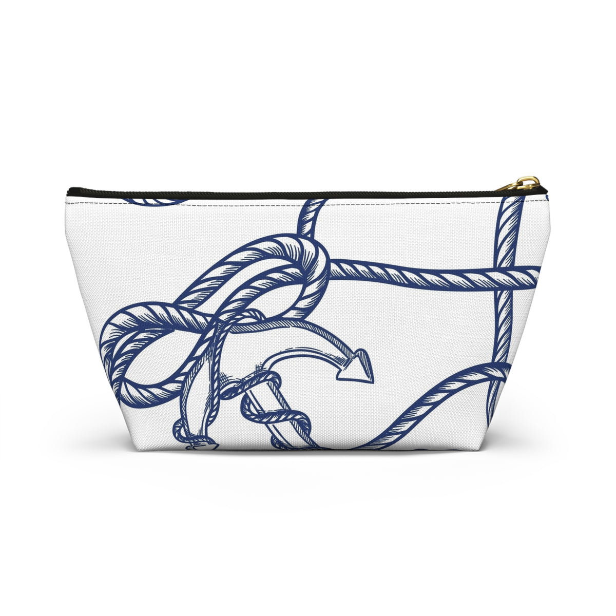 Nautical Rope & Anchor Accessory Pouch | T-Bottom Cosmetic Bag