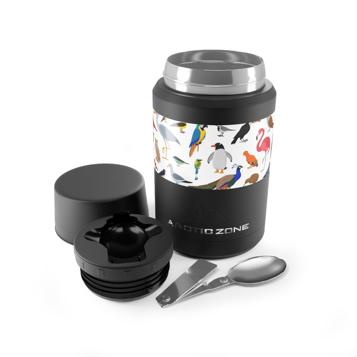 Insulated Food Jar — Tropical Birds Copper Vacuum Food Storage