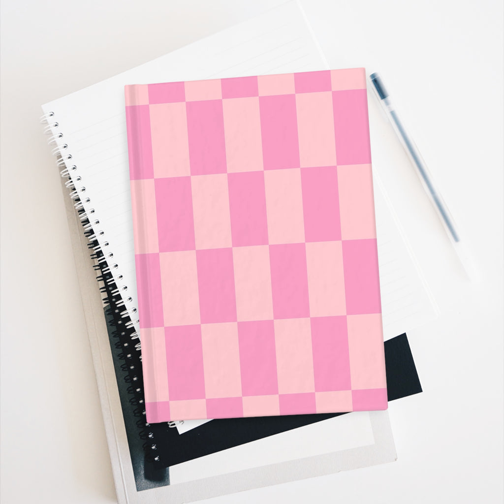 Pink Checkerboard Journal, Ruled Lined Notebook
