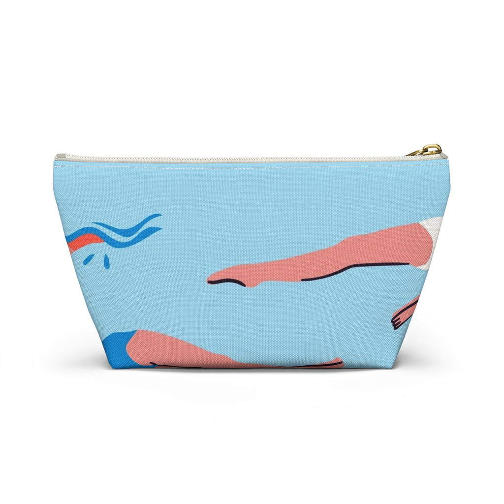 Swimmers Illustration Accessory Pouch | T-Bottom Zip Pouch