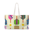 Colorful Paddleball Pattern Weekender Bag | Beach Tote, Summer Travel
