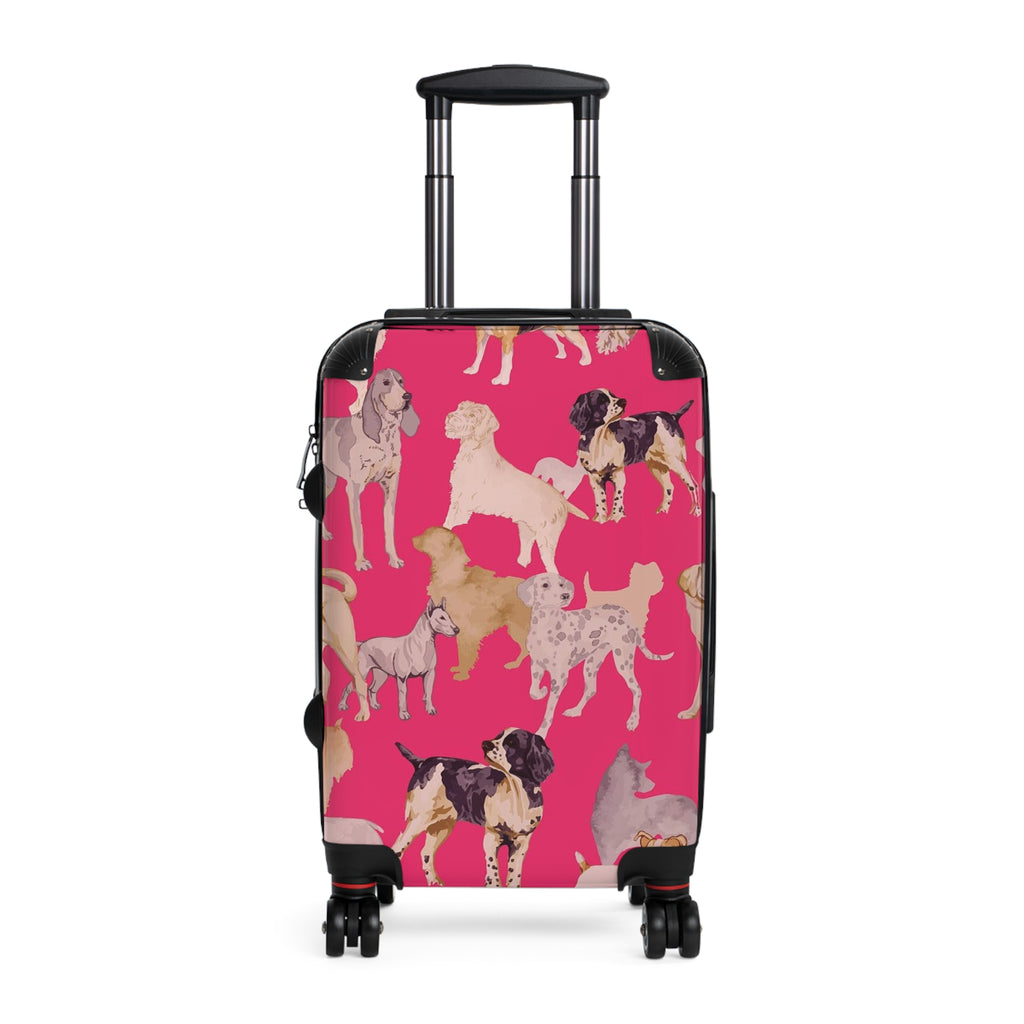Dog Pattern Suitcase | Pink Puppy Luggage Cover