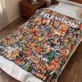 Television History Collage Velveteen Plush Blanket | TV Characters Montage