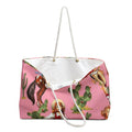 Cowgirl Pattern Weekender Bag | Pink Western Rodeo Cactus Tote