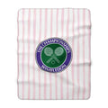 Wimbledon Championships Logo Sherpa Blanket | Tennis Stripe Fleece