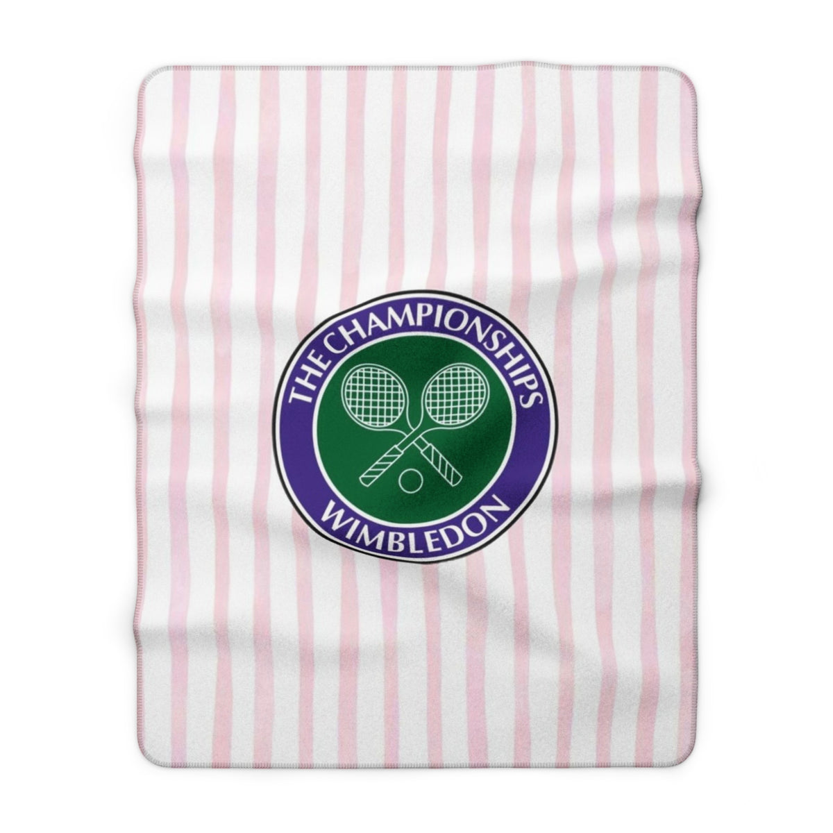 Wimbledon Championships Logo Sherpa Blanket | Tennis Stripe Fleece