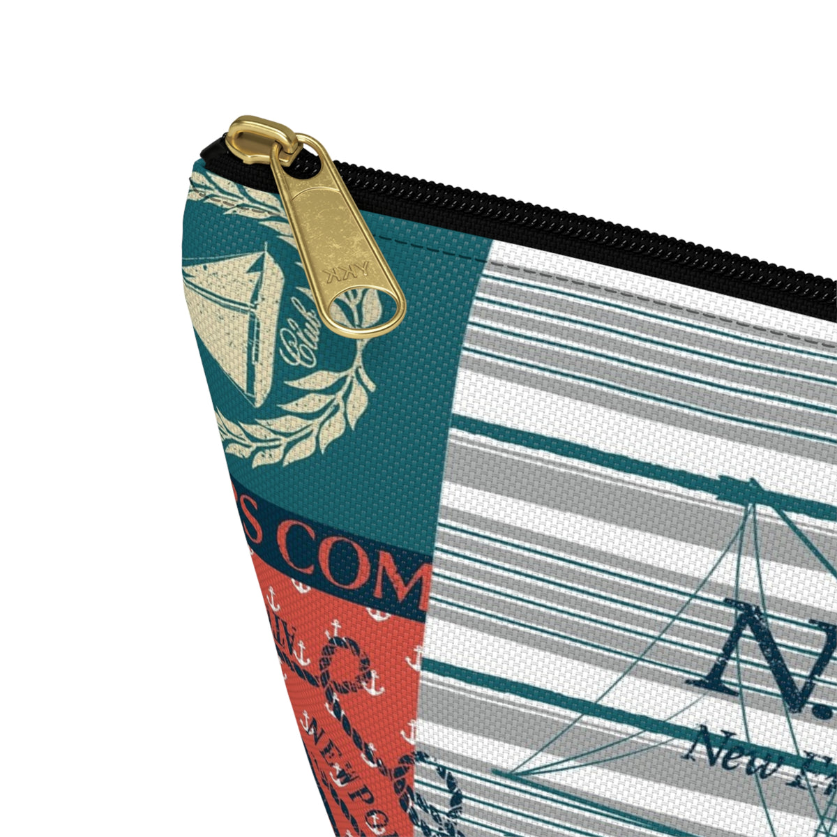 Nautical Sailboat Patchwork Accessory Pouch