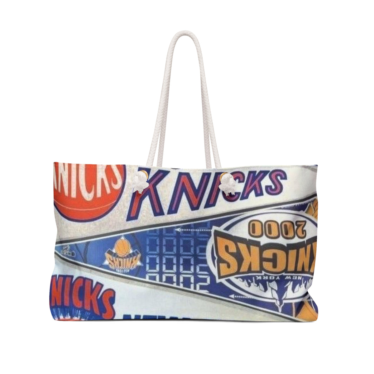 New York Knicks Pattern Weekender Bag | NBA Basketball Fan Tote
