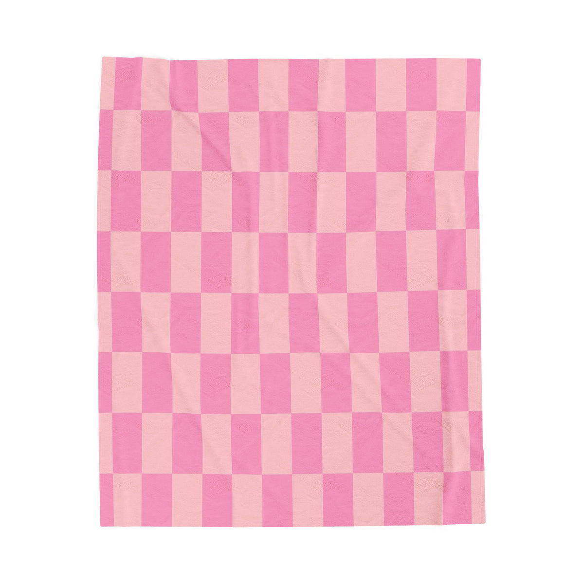 Pink Checker Plush Blanket — Soft Velveteen Throw for Cozy Rooms & Gifts