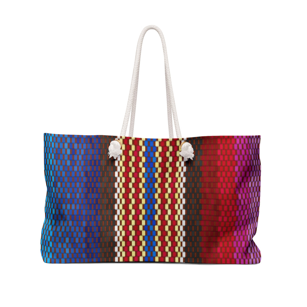 Colorful Southwestern Stripe Weekender Bag | Boho Tote, Travel Carryall