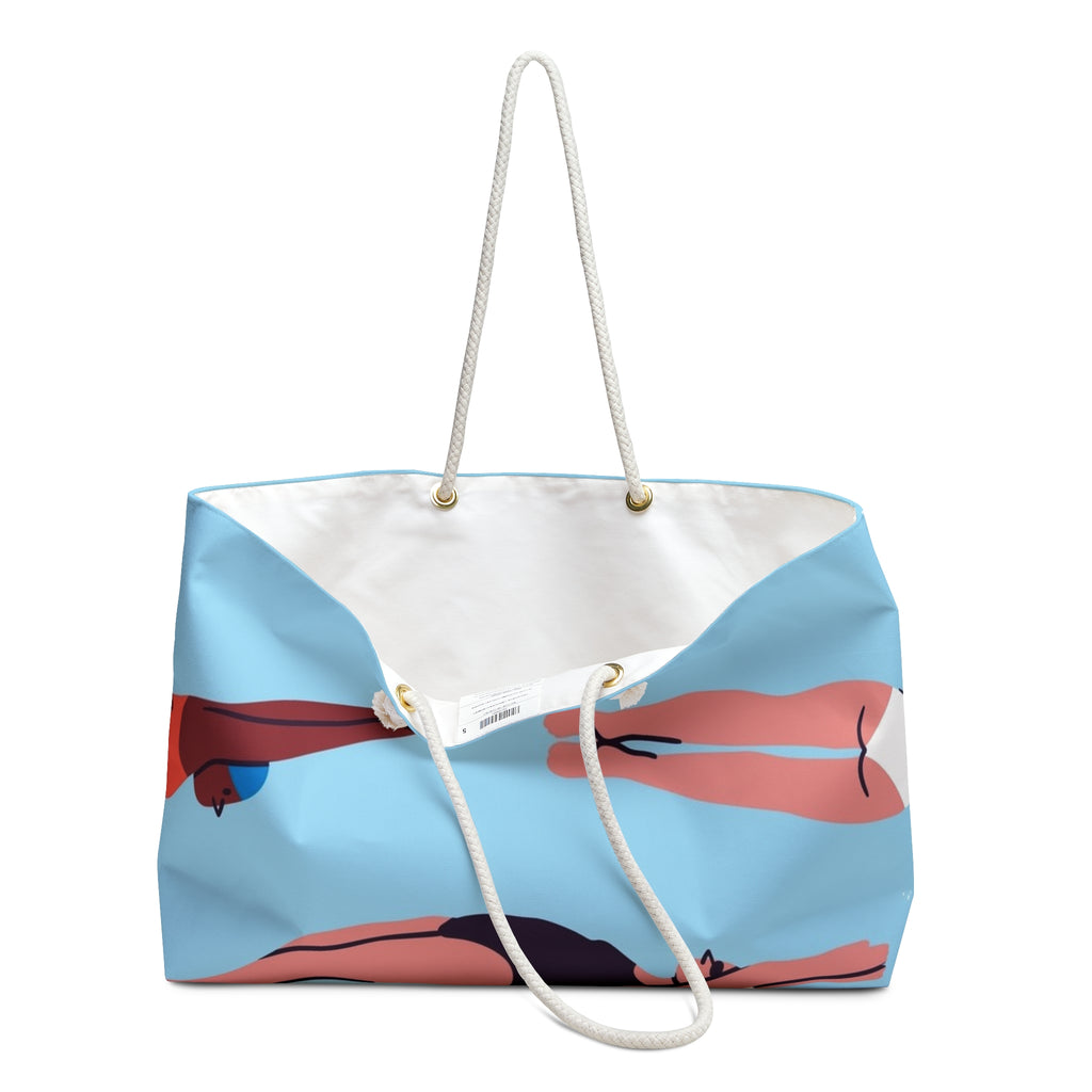 Swimmers Illustration Weekender Bag | Poolside Swim Pattern Tote