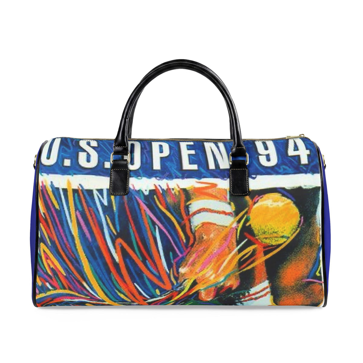U.S. Open 94 Tennis Poster Faux Leather Travel Bag | Vintage Sports Duffle