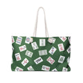 Mahjong Tiles Weekender Bag | Green Pattern, Casino Game Travel Tote