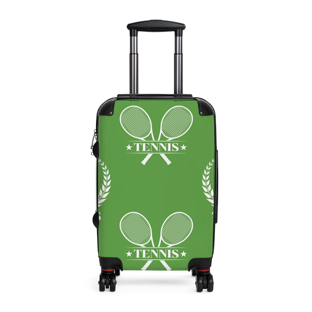 Tennis Rackets Graphic Suitcase | Green Tennis Travel Luggage