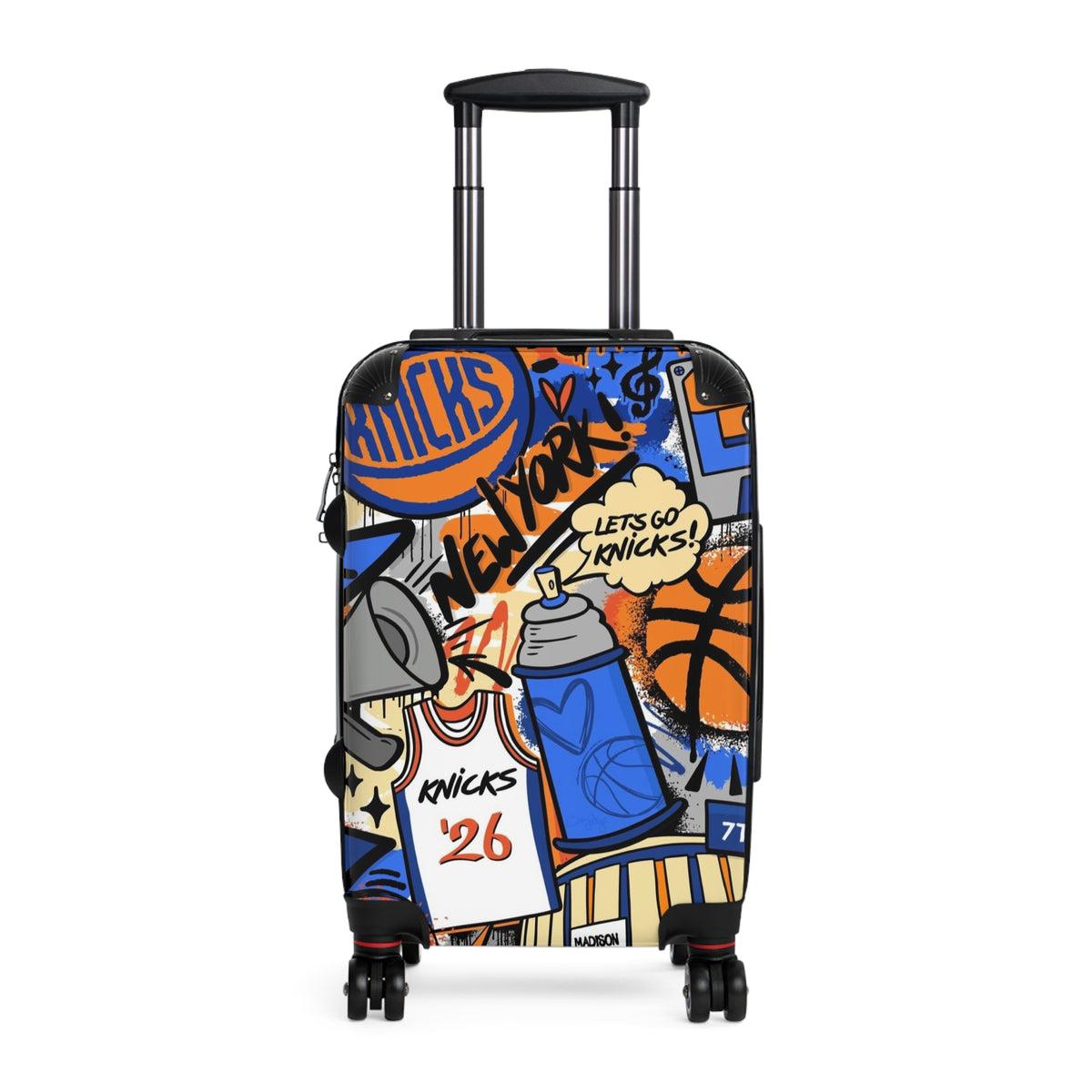 New York Knicks graffiti suitcase | basketball travel luggage