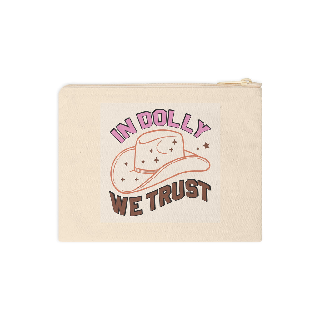 Accessory Pouch - "In Dolly We Trust" Cowboy Hat Zipper Bag