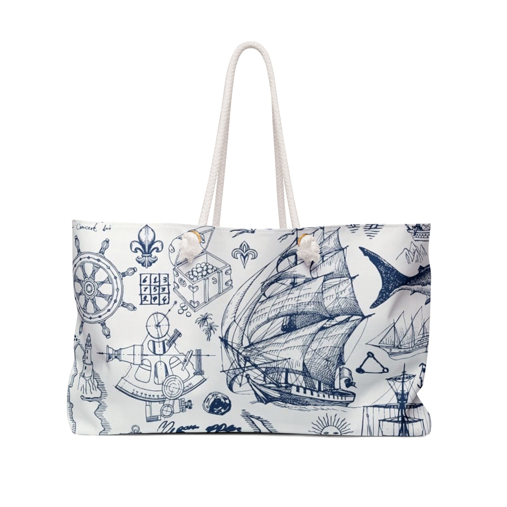 Nautical Tattoo Sailor Ship Weekender Bag | Maritime Sketches