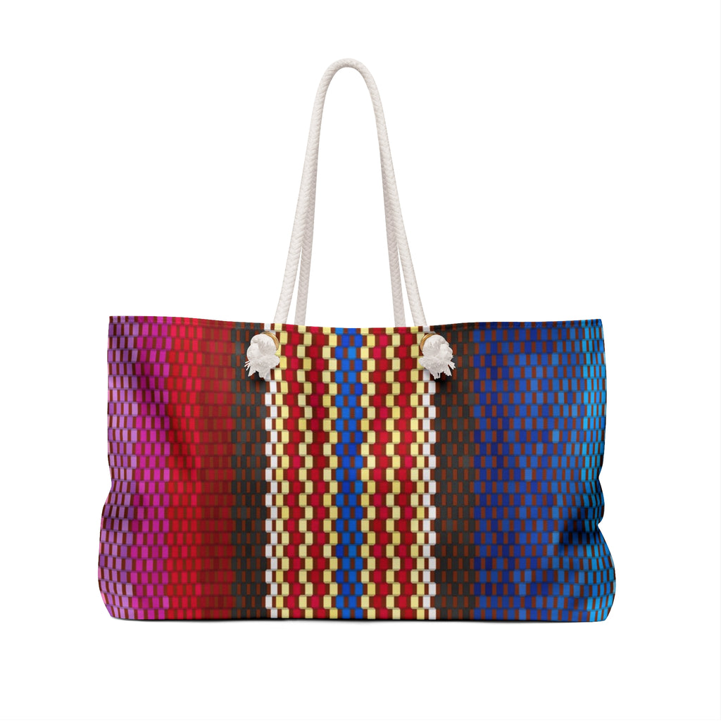 Colorful Southwestern Stripe Weekender Bag | Boho Tote, Travel Carryall