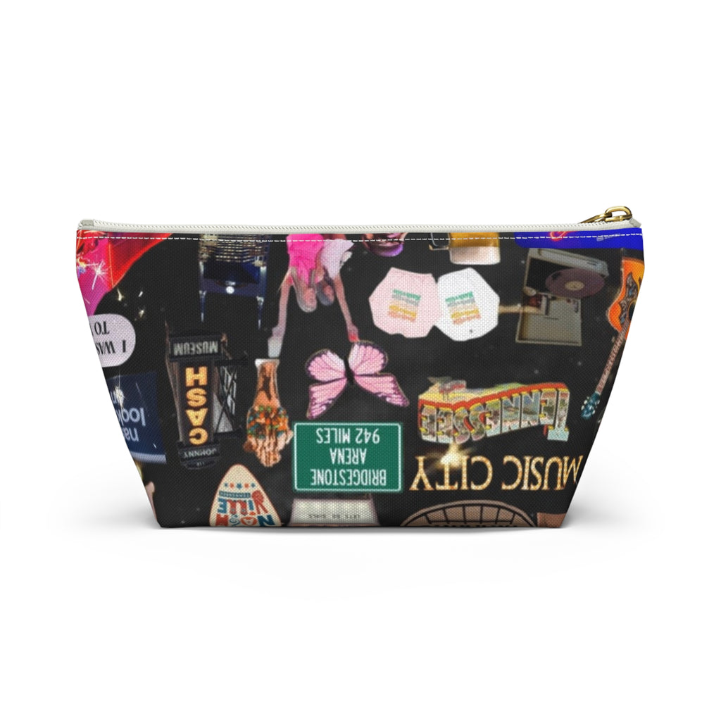 Nashville Collage Accessory Pouch — T‑Bottom Cosmetic Bag