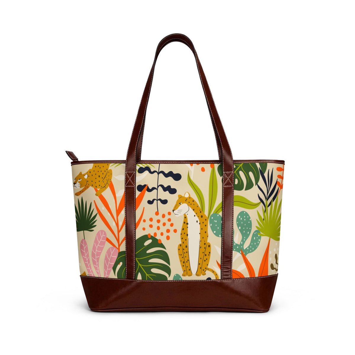 Tropical Leopard Print Handbag | Colorful Jungle Pattern Tote