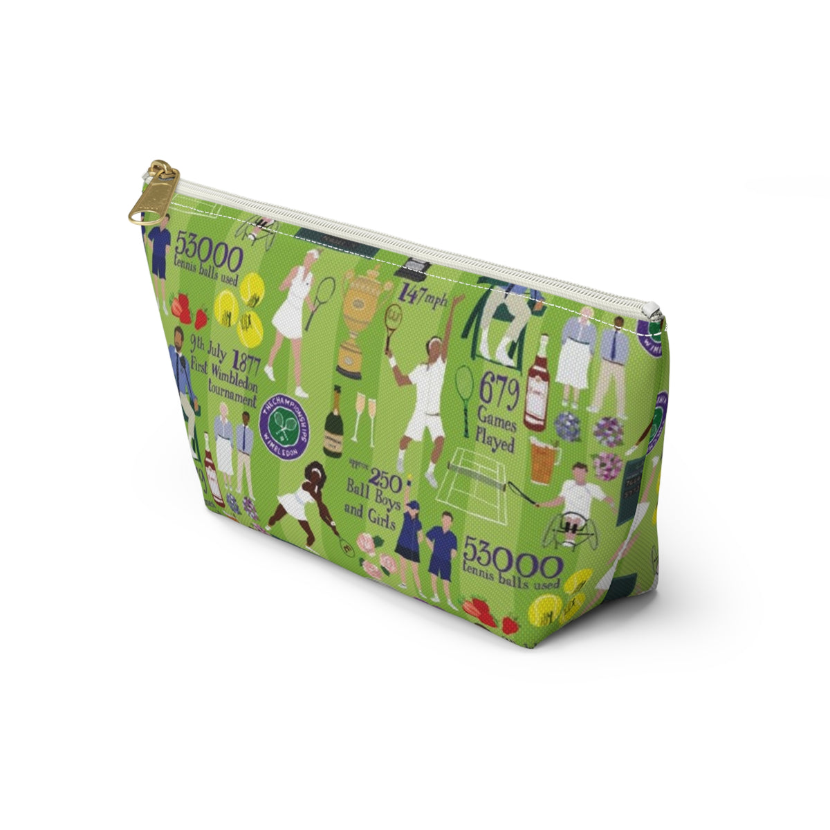 Wimbledon Tennis Pattern Accessory Pouch