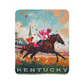 Kentucky Horse Racing Fleece Sherpa Blanket | Jockey Racetrack Design