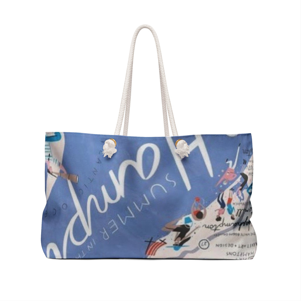 Summer Map Weekender Bag — Illustrated Travel Tote for Beach Trips & Vacations