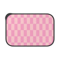 Pink Checkerboard PLA Bento Box with Band and Utensils