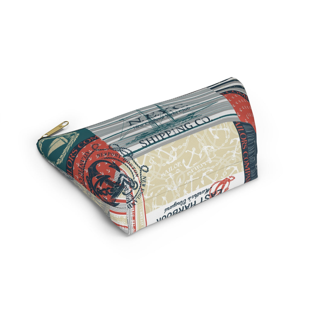 Nautical Sailboat Patchwork Accessory Pouch