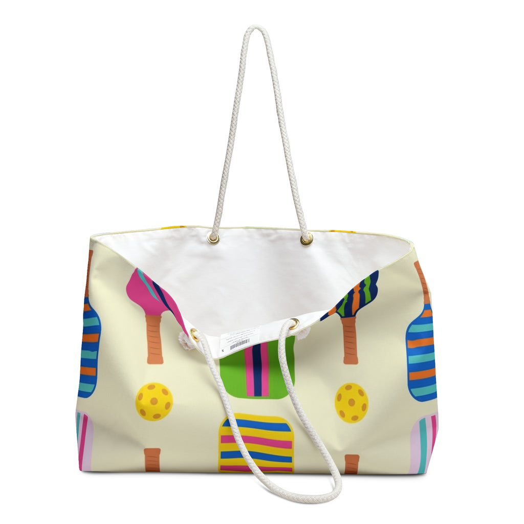 Colorful Paddleball Pattern Weekender Bag | Beach Tote, Summer Travel