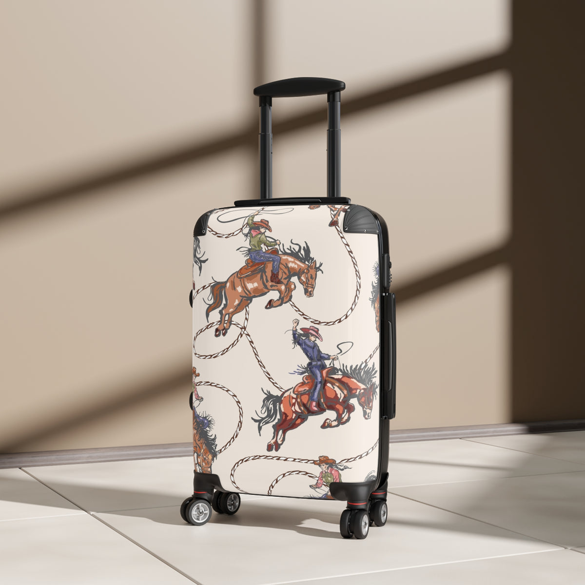 Cowboy Rodeo Rope Pattern Suitcase | Western Travel Luggage