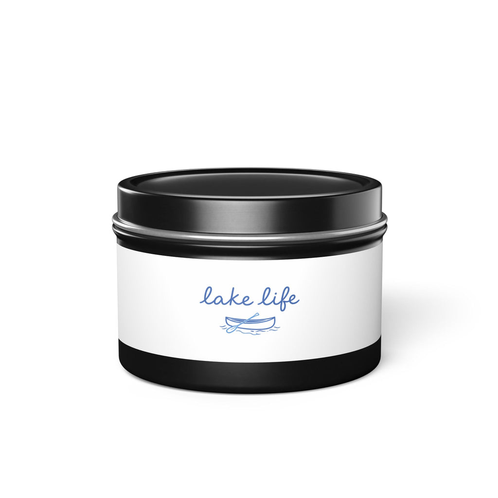 Lake Life Tin Candle — Fresh Lakeside Scented Tin Candle (Lake Life Design)