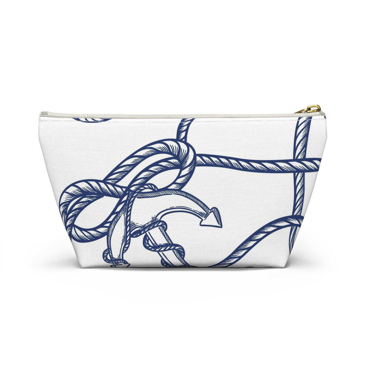 Nautical Rope & Anchor Accessory Pouch | T-Bottom Cosmetic Bag