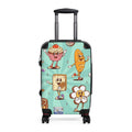Retro Cartoon Snacks Suitcase - Cute Food Pattern Carry-On Luggage