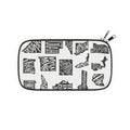 Passport Wallet — Black & White US States Pattern Travel Document Organizer