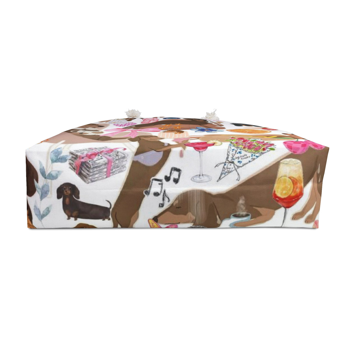 Dachshund Sticker Collage Weekender Bag — Cute Sausage Dog Travel Tote