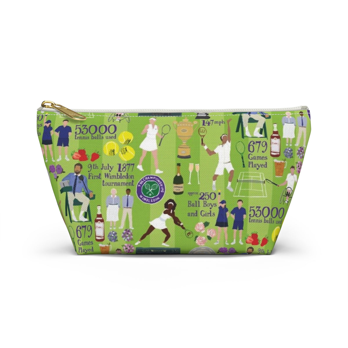 Wimbledon Tennis Pattern Accessory Pouch